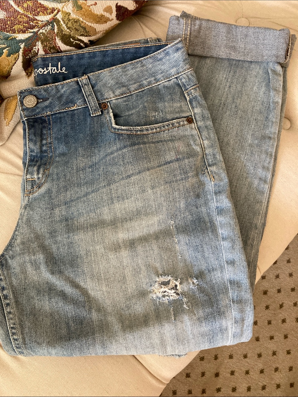 Aeropostale Light Blue Distressed Boyfriend Jeans